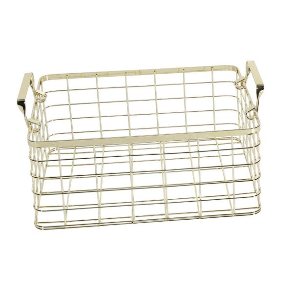 Metal Storage Basket Nordic Handmade Iron Net Table Basket -Gold