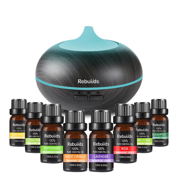 Ultrasonic Diffuser, Humidifier &amp; Purifier 550ml with 8 Essential Oils -Bro