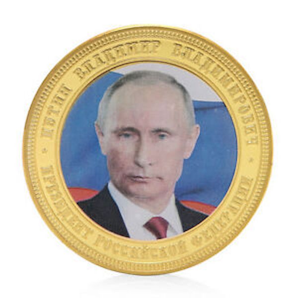 Vladimir Putin Russin President Gold Plated Challenge Coin
