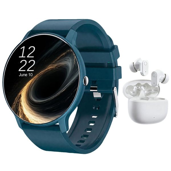 Black VSP Smart Fitness Watch with Wireless Bluetooth Earbuds Combo