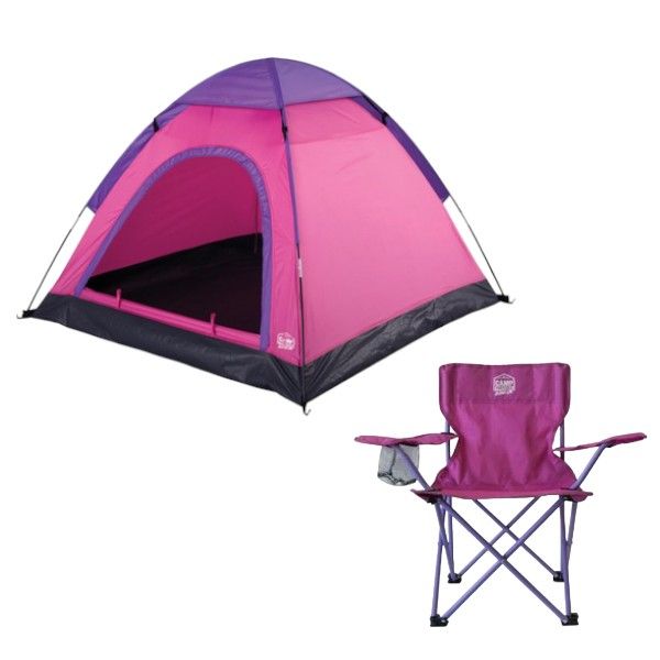 Camp Master Junior Adventure Camping Tent &amp; Junior Chair - Pink