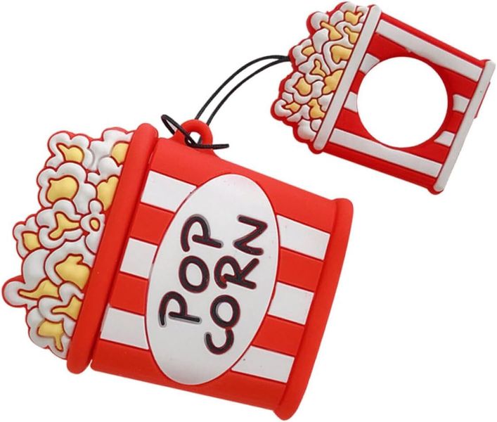 Popcorn Design Silicone Case With Keychain Pendant Impact-Resistant For Co