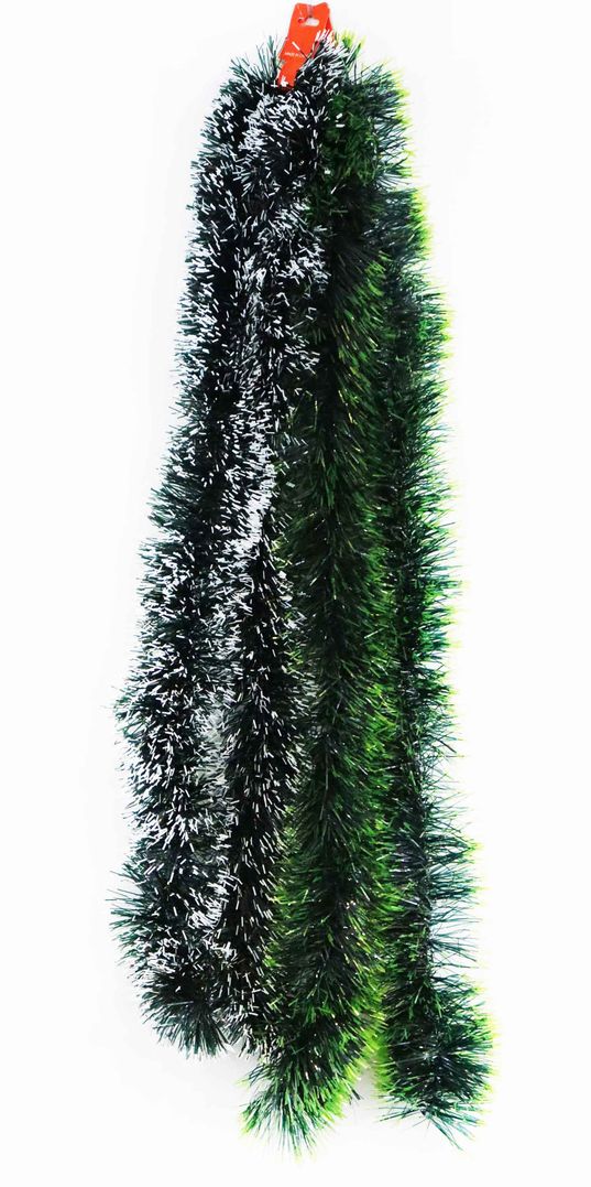 Snow Tip Green Tinsel Christmas Garland