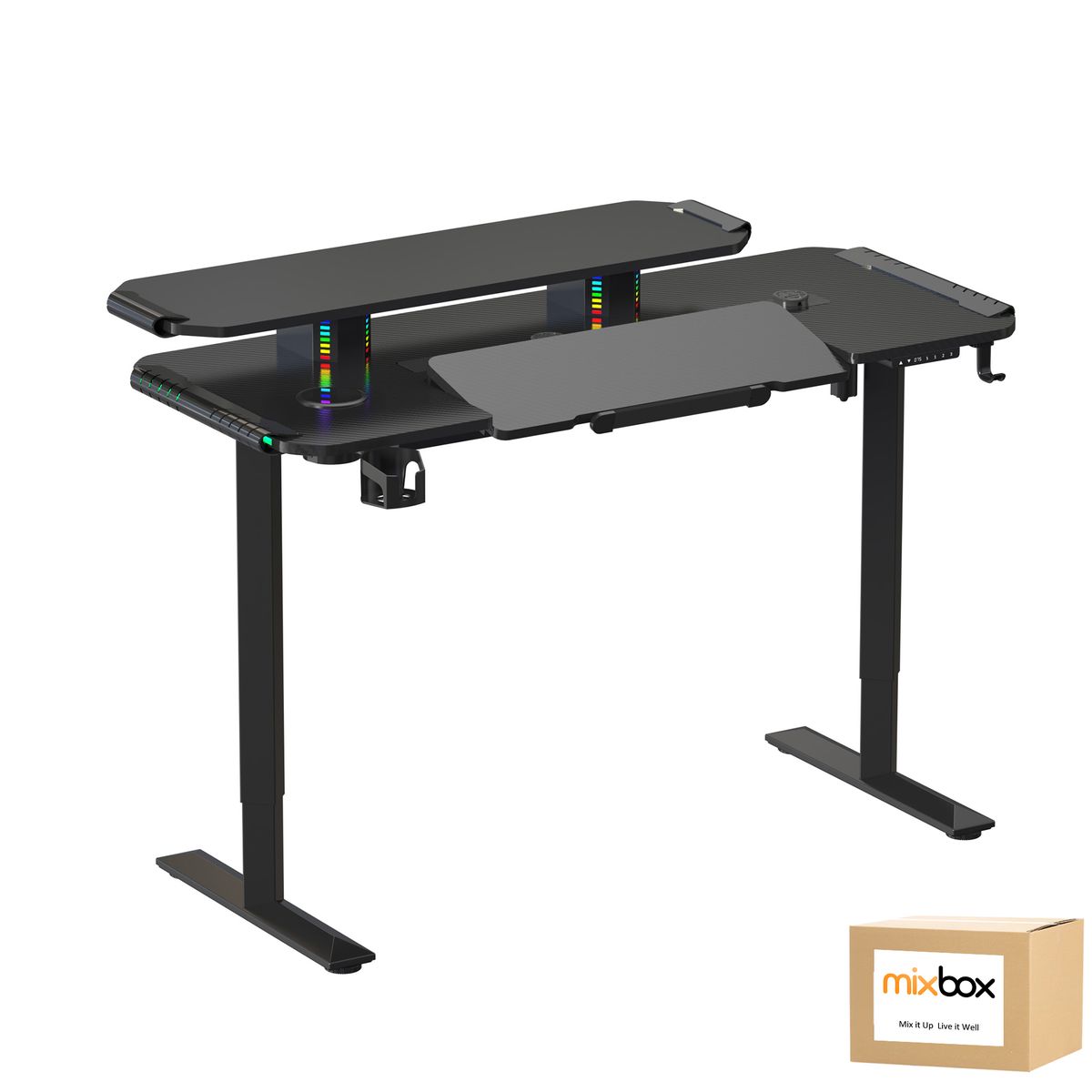Mix Box Height Adjustable Electric Standing Desk Gaming Desk with RGB Light