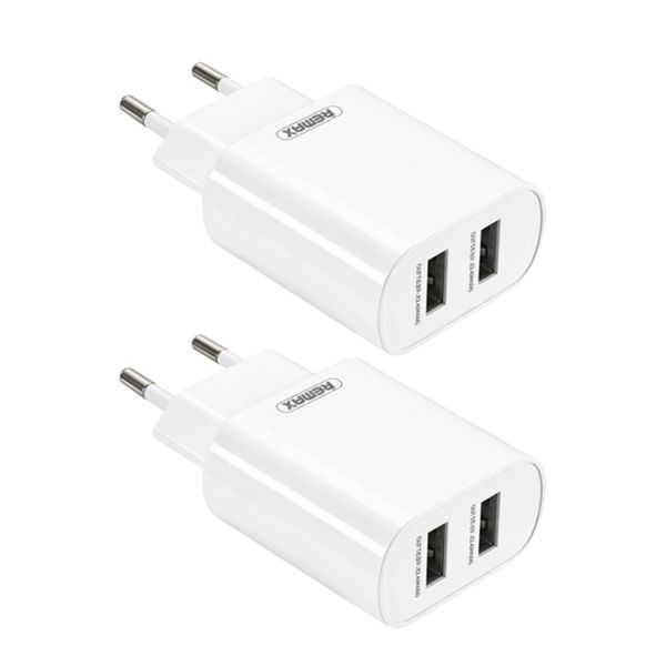 Remax Dual USB Wall Charger Fast Charging Adapter Two Devices Home Travel