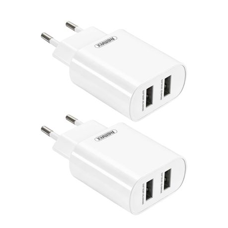 2 Pack Remax Dual USB Wall Charger Fast Charging Adapter for Home Travel Image