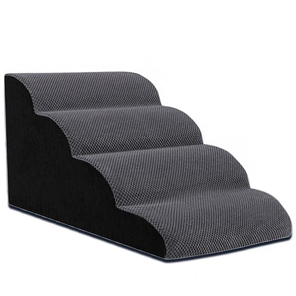Dog Stairs for Bed High Density Foam 4-Tier Dog Steps Non-Slip Pet Ramp