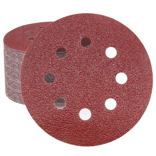 120 Pieces Sanding Discs Hook and Loop Sandpaper 60-800 Grit 5 Inch 8-hole