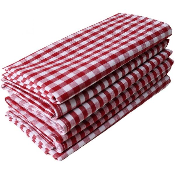 100% Cotton Red Gingham Napkin - Set Of 6