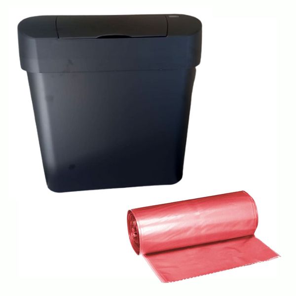 Automatic Sanitary Bin With Sensor Black - 22 Litre &amp; 125 Bin Liners