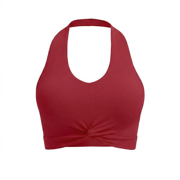 Stylish Cross Back Halter Sports Bra - High Stretch Gym Top