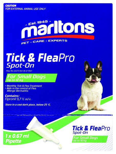 Marltons Tick &amp; Flea Spot-On Pro Small Dogs 0.67ml