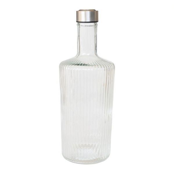 Home Classix Royal Rippled Glass Bottle with S/S lid - 1.0lt