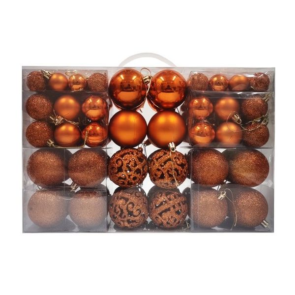 100 brown Christmas balls for decorating the Christmas tree