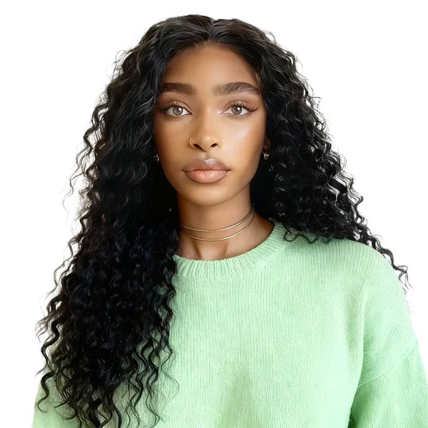 Geebuy 20 inch Curly Wig Ready To Wear Frontal 13X4 PrePlucked HD Lace Hair