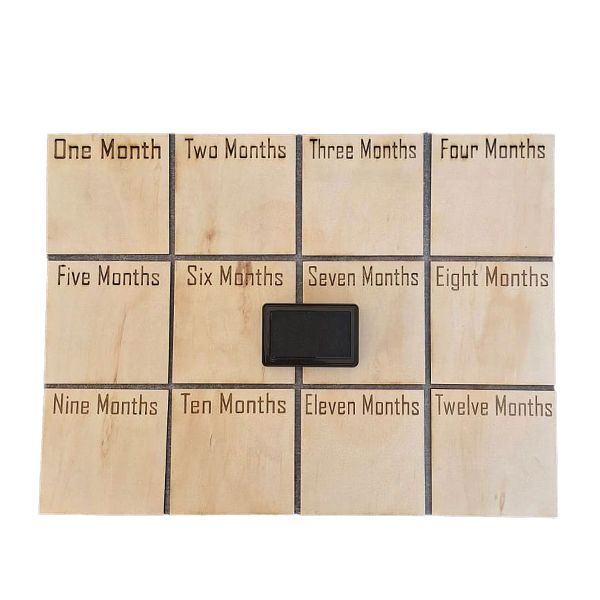 Wooden Foot or Hand Imprint Milestones with Ink Pad