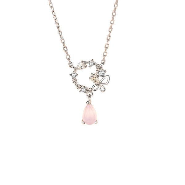 Sterling Silver Rose Quartz Necklace