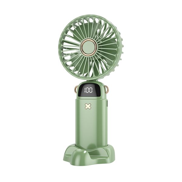 Green 2in1 Rechargeable Mini Silent Portable Handheld Small Fan