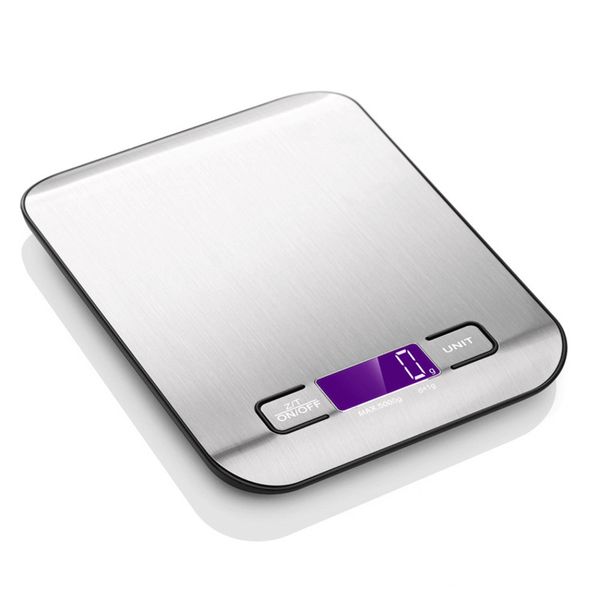 5KG LED Display Kitchen Scale, Stainless Steel Kitchen Food Scale