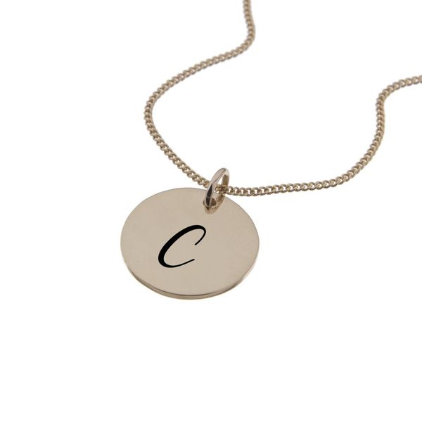 Engraved Initial - Z on 15mm Rose Gold-Plated Sterling Silver Disc