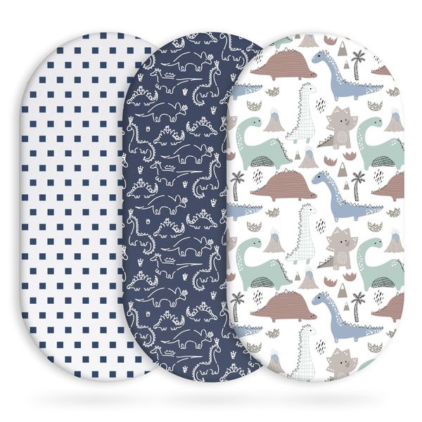 3 Pack Universal Fitted Bassinet Sheets, Soft Breathable