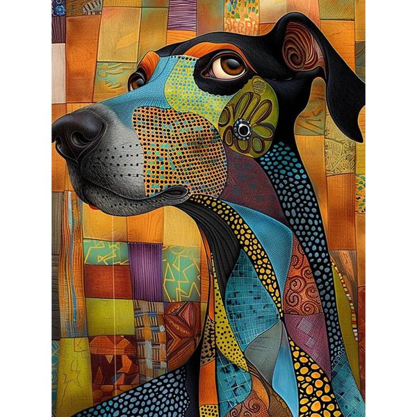 Dog Diamond Painting Kit: 5D Full Drill, Loyal Dog