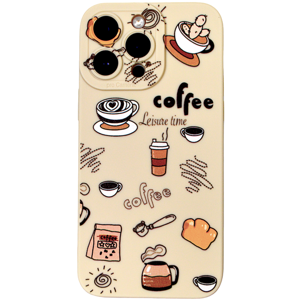 Beige - Phone Case with Coffee Lifstyle &amp; Pro Camera - Iphone 15 Pro Max