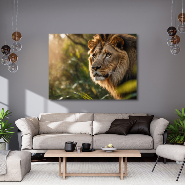 Canvas Wall Art - Lion In The Jungle 02 Artwork