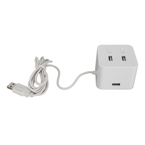 4-Port USB 2.0 Hub, 480Mbps, Individual Switches, Plug &amp; Play