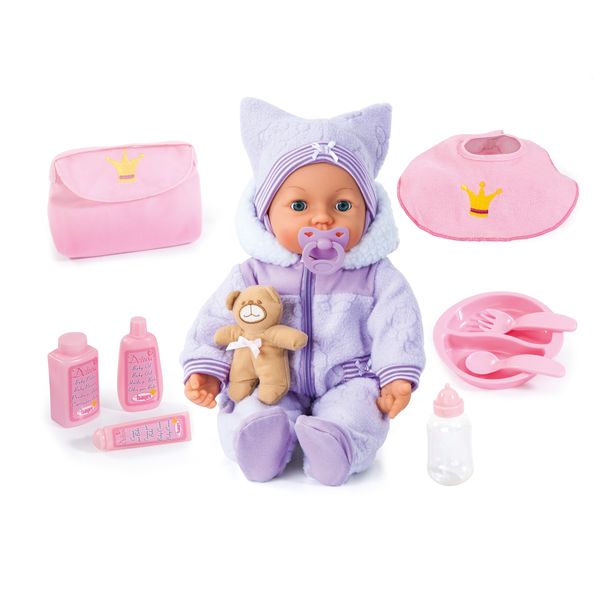 Bayer Piccolina Magic Eyes Doll with Accessories Purple- (46cm Tall)