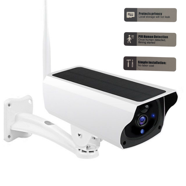 Solar WiFi Bullet Camera - IP67 Waterproof, Two Way Audio