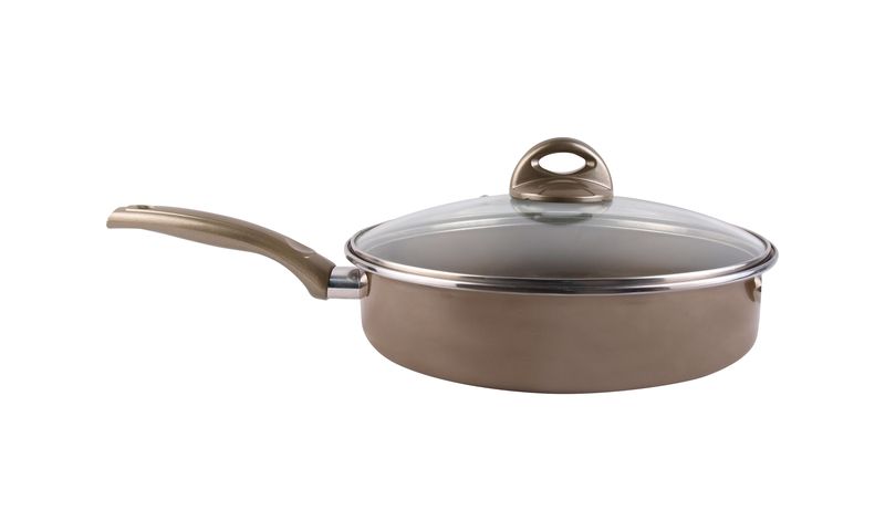 Magefesa - 28cm Enamelled Frying Pan With Lid - Champagne - Vitroceramic