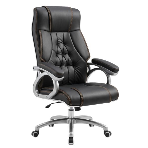 Executive Office Chair PU Leather Adjustable Swivel - Black