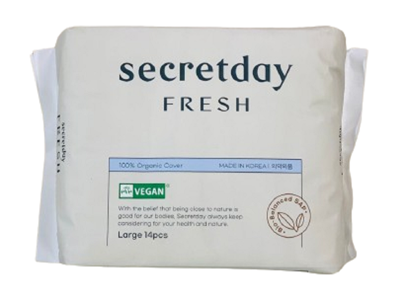 Secretday Fresh Organic Sanitary Pad - Large (290mm) x 14 pads