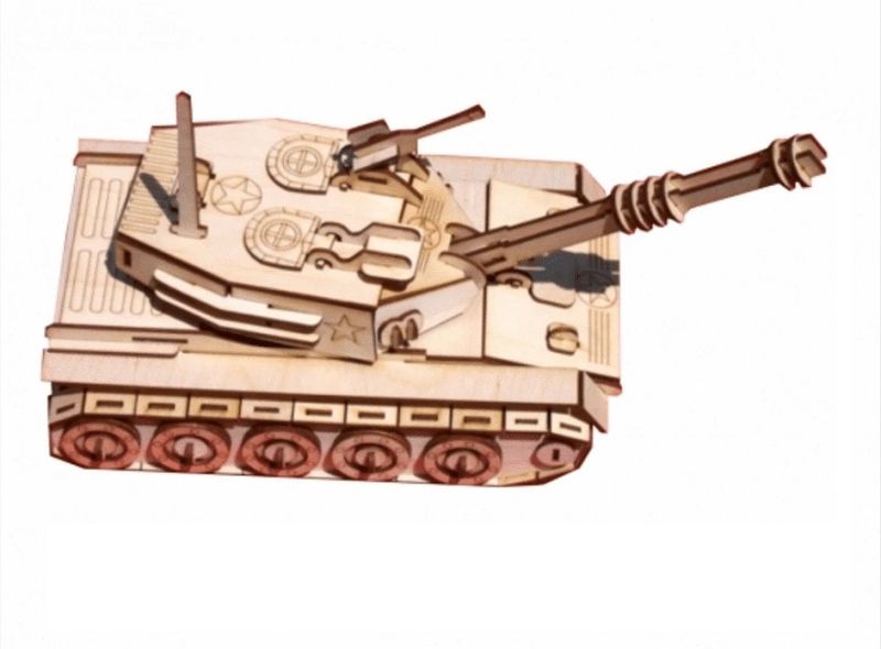 Military Abrams Battle Tank 3D Puzzle Wooden 3D Model Everything Laser