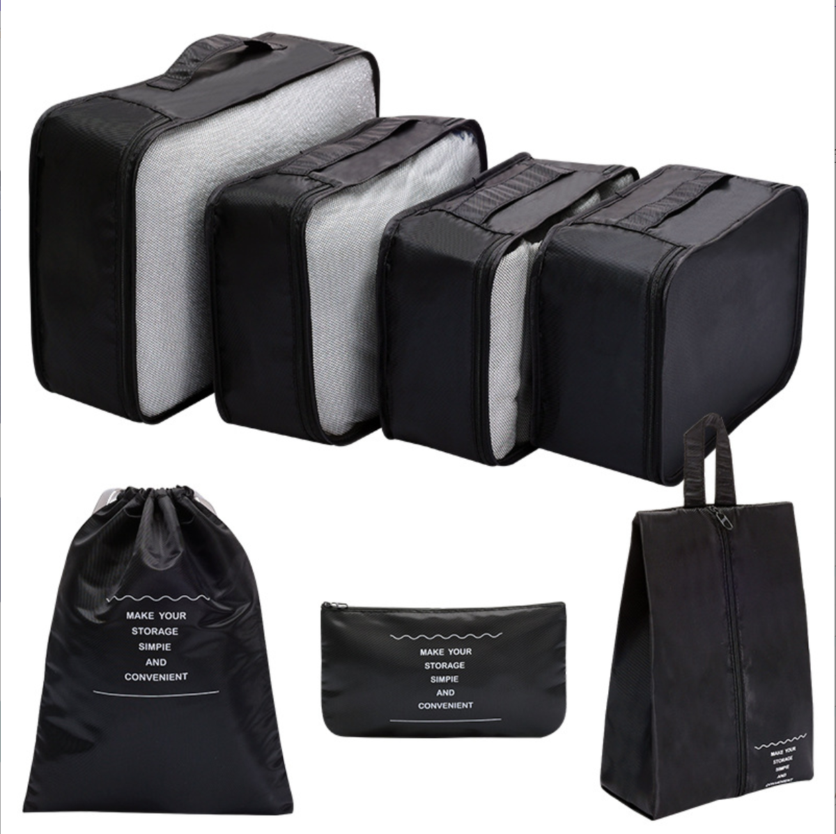 7PCS Travel Luggage Organizer Bags and Packing Cubes for Suitcases,
