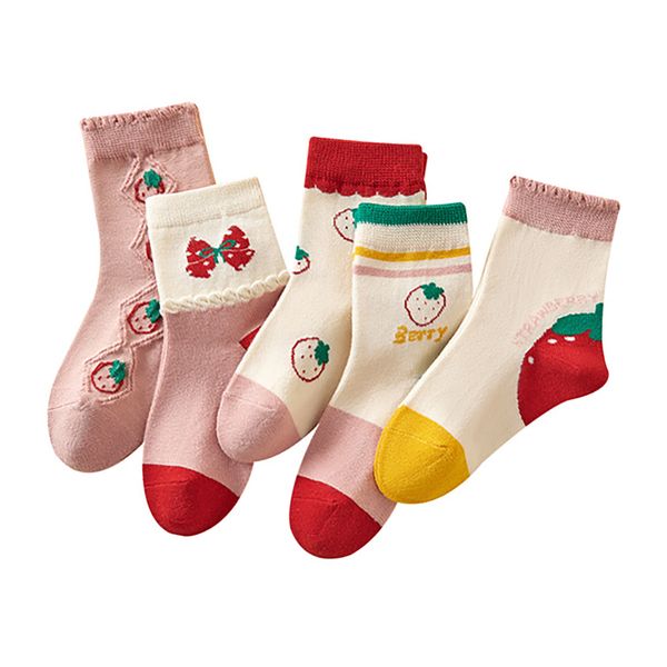 Strawberry Crew Socks for Toddler Girls 1-3Y