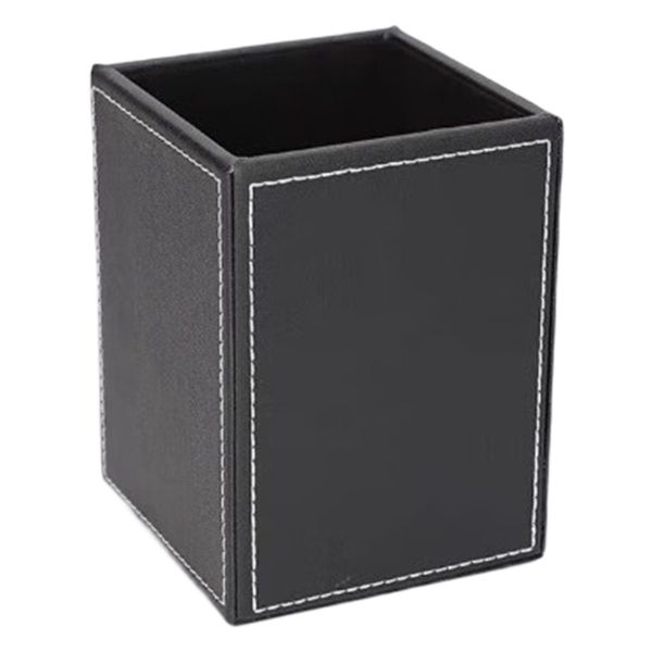Leather Pencil Holder Student Stationery Office Simple Square Pencil Case D