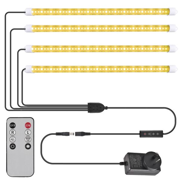 4 Pack LED Grow Light Strips Full Spectrum 10 Dimmable Levels Remote