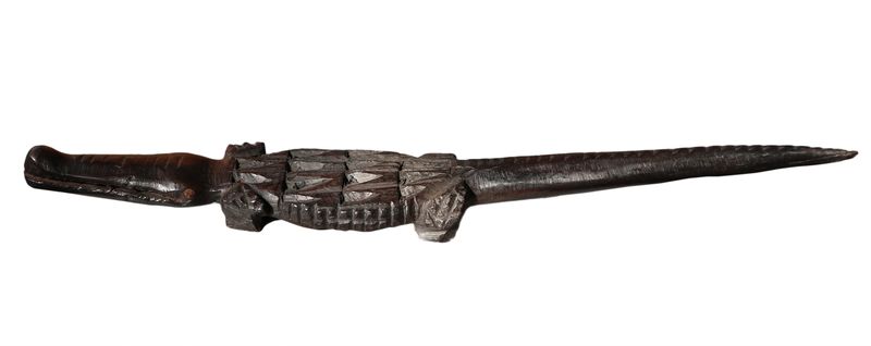 Wooden Crocodile Figurine