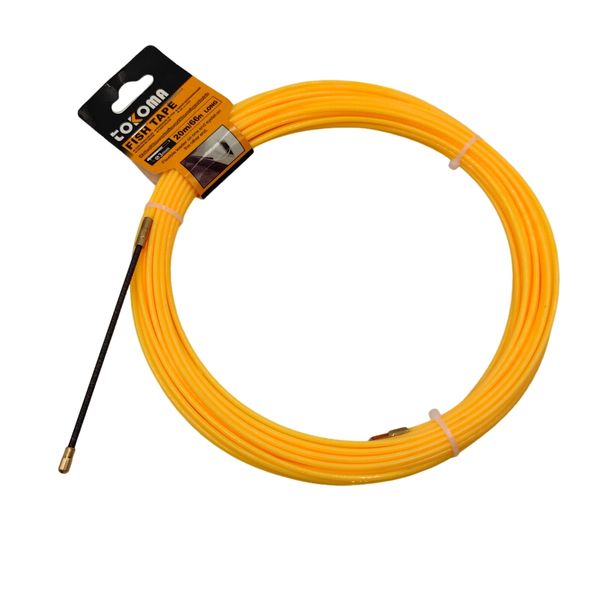 Tokoma Fiberglass Fish Tape 20m/66ft - Non-Conductive for Electrical Work