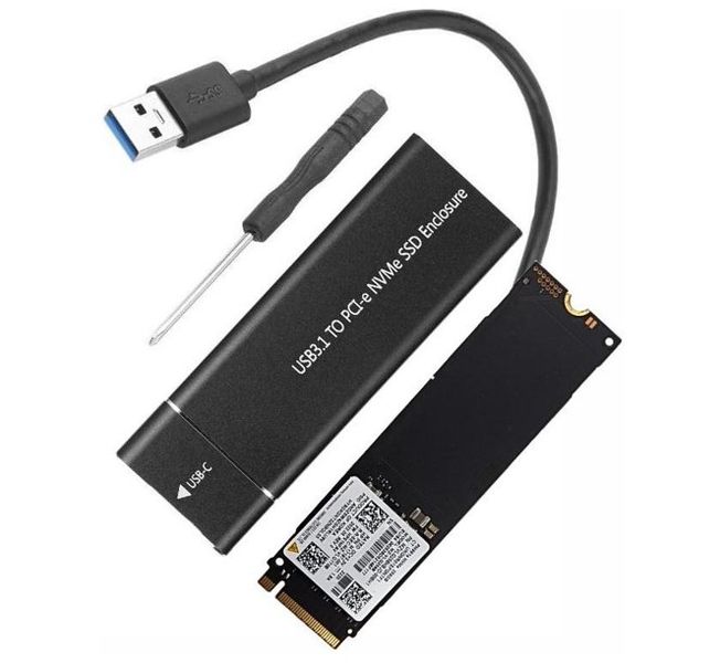 Bundle 256GB SSD and MSATA/M.2 (NVME) SSD Hard Disk Enclosure