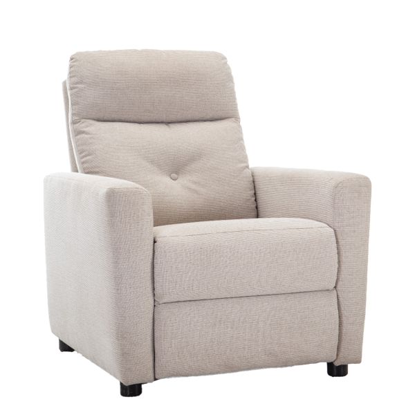 Modern Beige Recliner Armchair - Adjustable, Padded &amp; Comfortable
