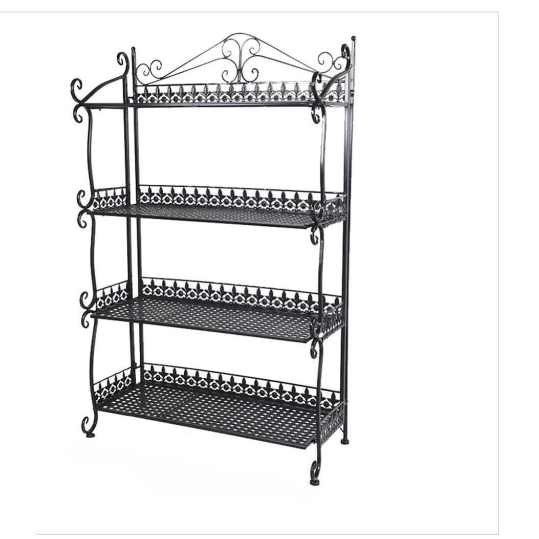 Bestby- Nordic 4-Tier Multifunctional Foldable Iron Storage Rack Organizer