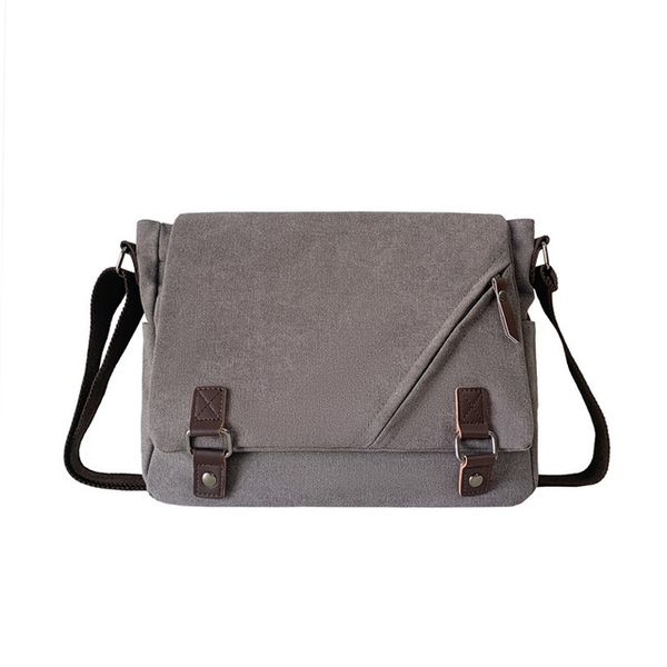 Male Messenger Bags Boy Canvas Bags-GRAY