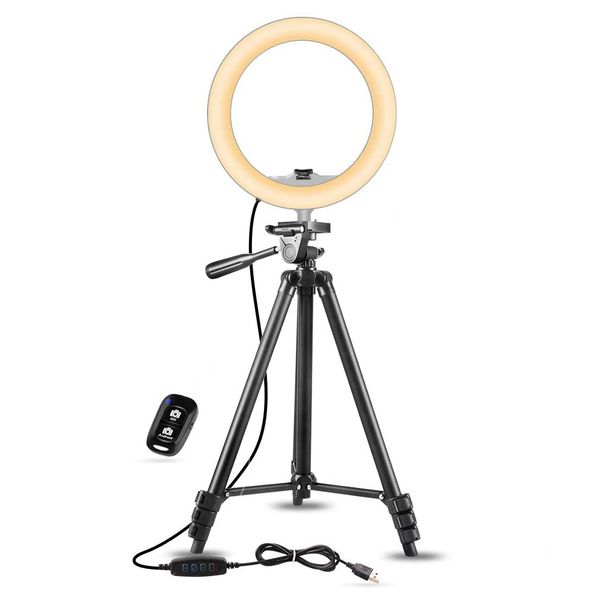 Lumina 10" Selfie Ring Light With Adjustable Tripod And Remote