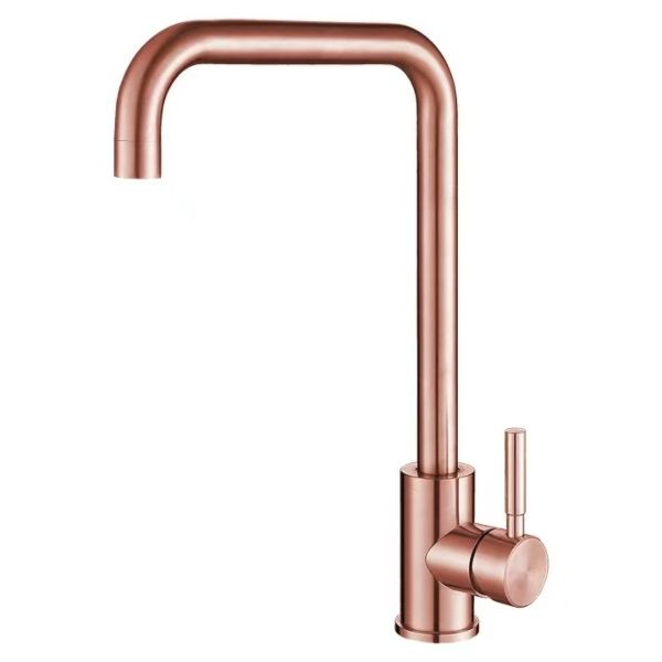 SS 304 Gooseneck Sink Mixer Brushed Rose Gold / Gold