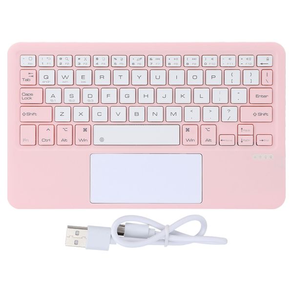 Wireless Keyboard Touchpad Pink Portable