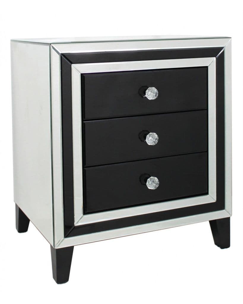 Blanca Mirror 3 Drawer Pedestal Black Buy Online in South Africa