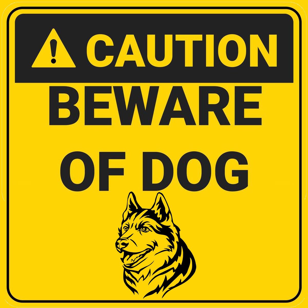 Beware Of Dog Sign (Yellow ABS, 29cm x 29cm) | Shop Today. Get it ...